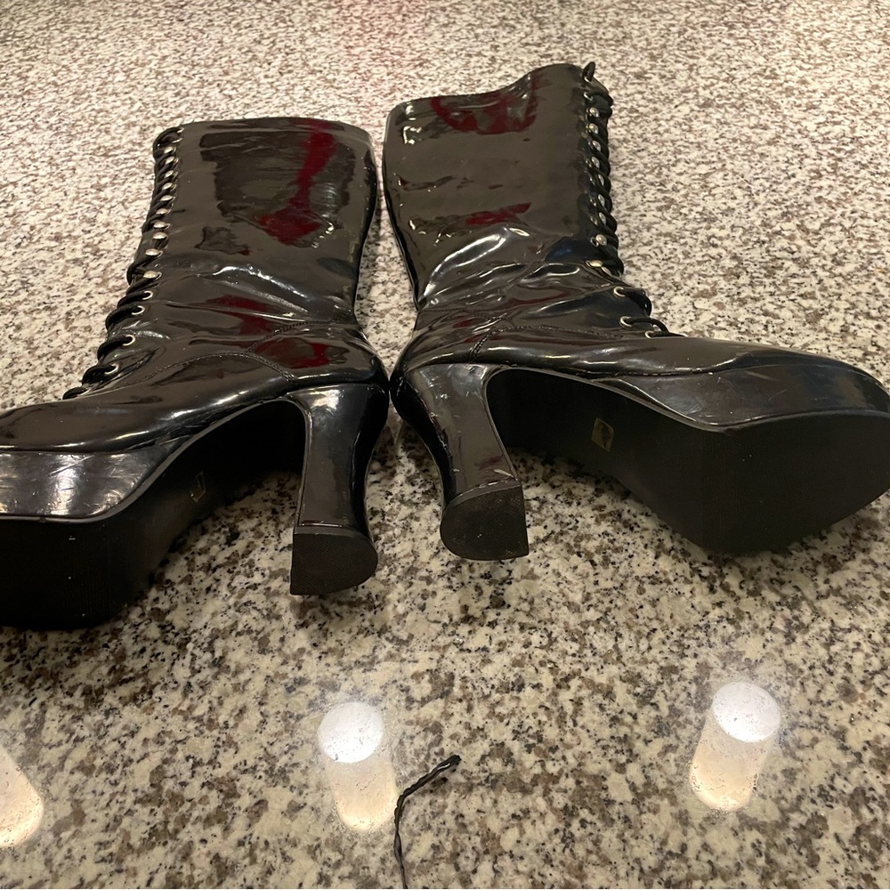 2 PAIRS OF FUN BLACK KNEE HIGH BOOTS ! - Picture 5 of 11